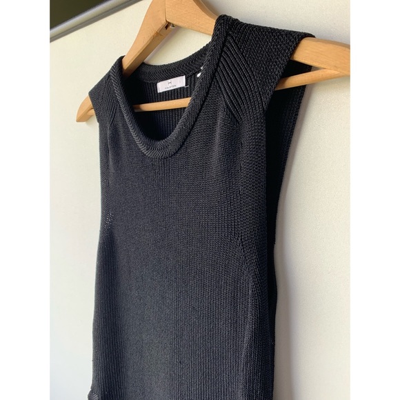 Halston | long black knit tank top. - Picture 4 of 10